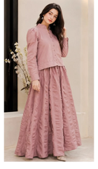 Urban Cut Cotton Seersucker Flared Maxi Skirt | 1 Piece-T0292