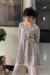 Urban Cut-Soft Bloom Cotton Coord Set with Flared Trouser-C0284