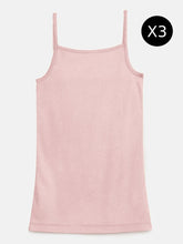 Sprinkles Stitched 1 Piece Summer Bralette Kids Collection'2025-Pack of 3 Girls Pack Solid Camisole Bralette (Pink)