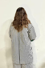 Urban Cut Striped Colorblock Cotton 2-Piece Suit