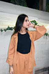 Urban Cut Solid Cotton Co-Ord Set - Garment Dyed