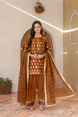 Madiha Gohar Stitched 3 Piece Eid Festive Suit-MEHRAAB - Farshi Shalwar Suit