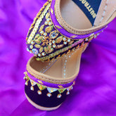 Sparkling Purple Women Khussa E005 - Bustangi