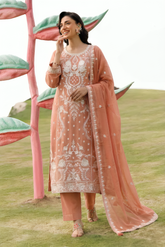 Stitching Cotton Unstitched 3 Piece Emb Chiffon Suit-WFCU-07