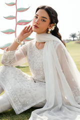 Stitching Cotton Unstitched 3 Piece Emb Chiffon Suit-WFCU-03