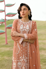 Stitching Cotton Unstitched 3 Piece Emb Chiffon Suit-WFCU-07