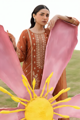 Stitching Cotton Unstitched 3 Piece Emb Chiffon Suit-WFCU-01