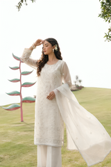 Stitching Cotton Unstitched 3 Piece Emb Chiffon Suit-WFCU-03