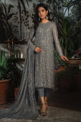 La Rosella by Zarif Unstitched 3 Piece Luxury Formals Suit-ZLR-07-Noir