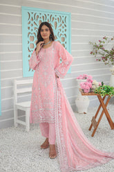 Inara By Azmeerah Official Semi Stitched 3 Piece Chiffon Edit Collection'2024-02-Zinnia