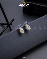 Zircon Cluster Earrings Blue - Zeesy Jewellery