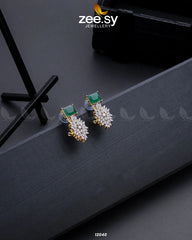 Zircon Cluster Earrings Green - Zeesy Jewellery