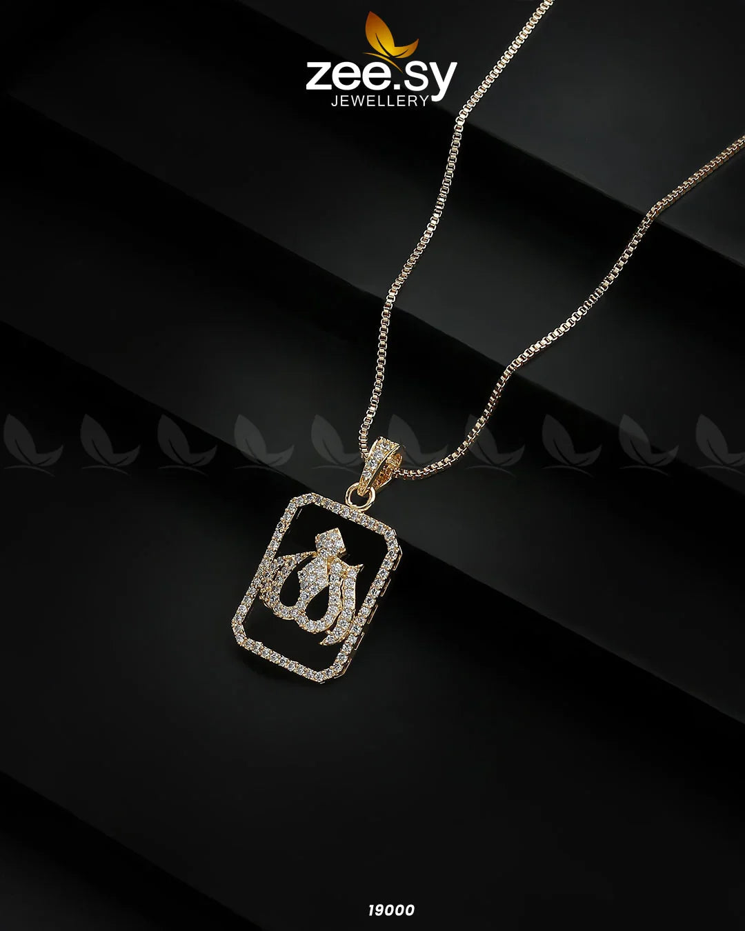 Zirconic Expression Pendant Golden - Zeesy Jewellery
