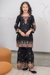 Fresh Bird Stitched 2 Piece Emb Festive Summer Kids Suit-Zyra