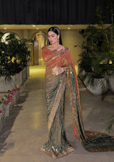 Aik Atelier Unstitched 3 Piece Formals Sari Edit Vol-01 Suit-LOOK 02