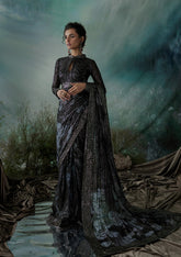 Aik Atelier Unstitched 3 Piece Formals Sari Edit Vol-01 Suit-LOOK 08