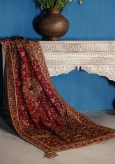 Udaipur By Aik Atelier Luxury Velvet Formals Shawl-MAROON