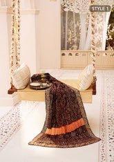 Aik Atelier Wedding Festive Shawl Vol-02-MAROON TUSSAR SILK CHUNRI SHAWL