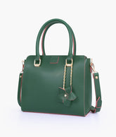 RTW Creation - Army green handbag with flower charm