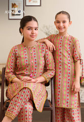 Asim Jofa Kids Pret Ajglp-03 Printed Arabic Lawn 2 Pcs