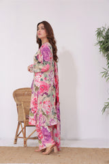 Feathers Unstitched 3 Piece Digital Printed Lawn Summer Suit-AYSEL-FT255