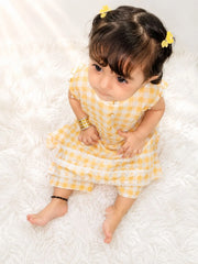 Urban Cut Yellow Check Print Infant 2-Piece Set-K0013
