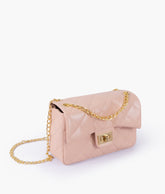 RTW Creation - Baby pink quilted mini bag with chain