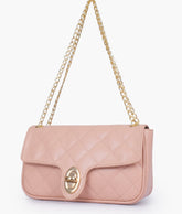 RTW Creation - Baby pink quilted small shoulder bag with chain