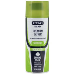 Cosmo Shaving Foam Soothing Aloe Vera 400ml White Dome & Bottom