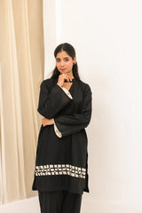 Abeera Stitched Co Ords Cotton Solid Edit-Black Pearl-Se-05