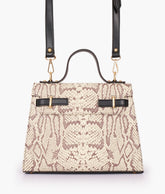 RTW Creation - Black and white crocodile cross-body bag with top-handle