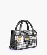 RTW Creation - Black and white houndstooth cross-body with flap