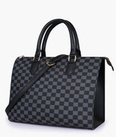 RTW Creation - Black checkered on-the-go handbag