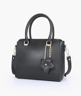 RTW Creation - Black handbag with flower charm