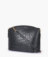 RTW Creation - Black crocodile with chain strap cross-body bag