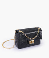 RTW Creation - Black quilted mini bag with chain