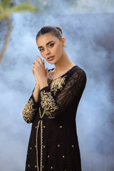 Manahils Stitched Formals K-177-Black Royalty