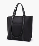 RTW Creation - Black suede double-handle tote bag