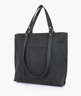 RTW Creation - Black mocha suede double-handle tote
