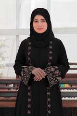 TGM Abaya Collection-Black Carmine