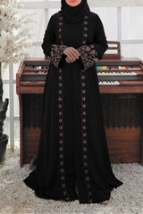 TGM Abaya Collection-Black Carmine