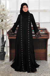 TGM Abaya Collection-Black Carmine
