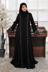 TGM Abaya Collection-Black Carmine