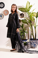 Classic black cotton suit for girls ??? simple, elegant & timeless.