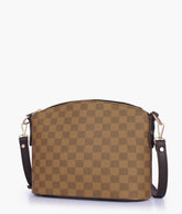 RTW Creation - Brown checkered dome cross-body bag