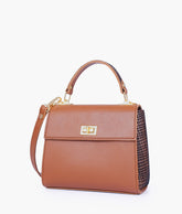 RTW Creation - Brown criss-cross top-handle bag