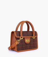 RTW Creation - Brown patterned cross-body with flap
