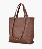RTW Creation - Brown quilted tote bag