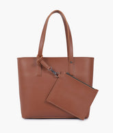 RTW Creation - Brown tote bag with detachable pouch