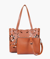 RTW Creation - Brown two-piece floral tote